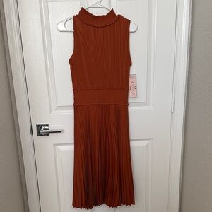 Nanette Lepore Terracotta Pleated Dress